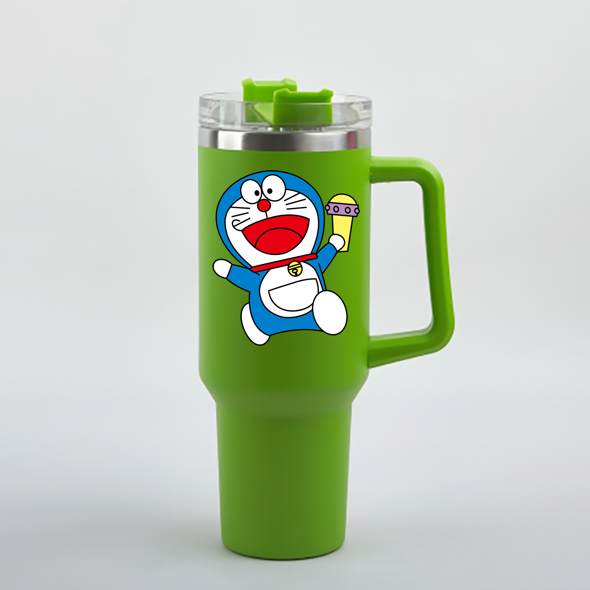 （画像用） ドラえもん Doraemon 1200mL車用タンブラー - クリスタルステッカー（プラスチックストロー付き）
